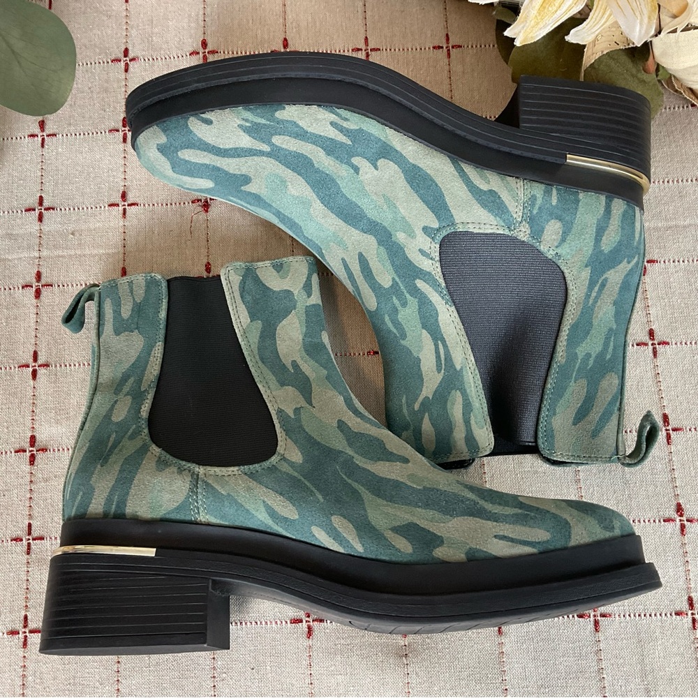 Kenneth Cole New York Levon 2.0 Welt Chelsea Boot Olive Camo Ankle Boots Sz 8 - Picture 6 of 7